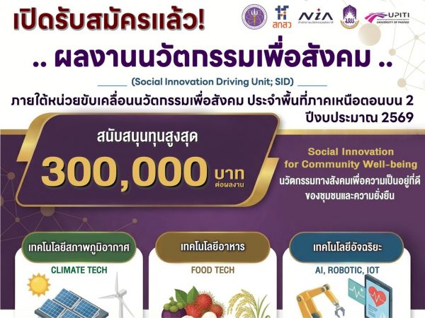 เปิดรับสมัครแล้ว !! ผลงานนวัตกรรมเพื่อสังคม SID69 ภายใต้หน่วยขับเคลื่อนนวัตกรรมเพื่อสังคม พื้นที่ภาคเหนือตอนบน 2