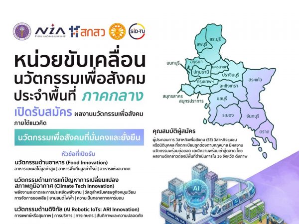 โอกาสของผู้ประกอบการในเขตภาคกลาง มาถึงแล้ว !!! เปิดรับสมัครเพื่อรับการสนับสนุนการพัฒนาผลงานนวัตกรรมเพื่อสังคม ปี 2569