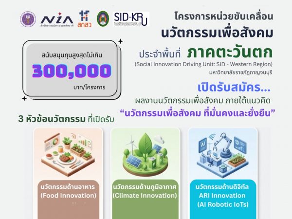 เปิดรับสมัครแล้ว! โอกาสสำหรับผู้สร้างสรรค์นวัตกรรมที่สนใจขับเคลื่อนนวัตกรรมเพื่อสังคมพื้นที่ภาคตะวันตก มาถึงแล้ว!!!